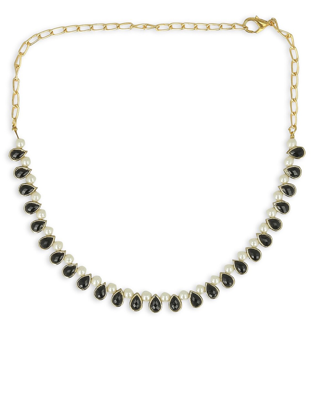 

AKSHARA Girls Gold-Plated & Black Alloy Handcrafted Necklace