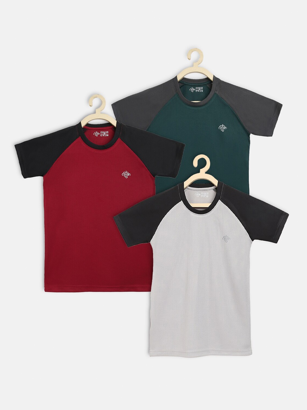

CHIMPRALA Boys Pack Of 3 Solid T-shirts, Red