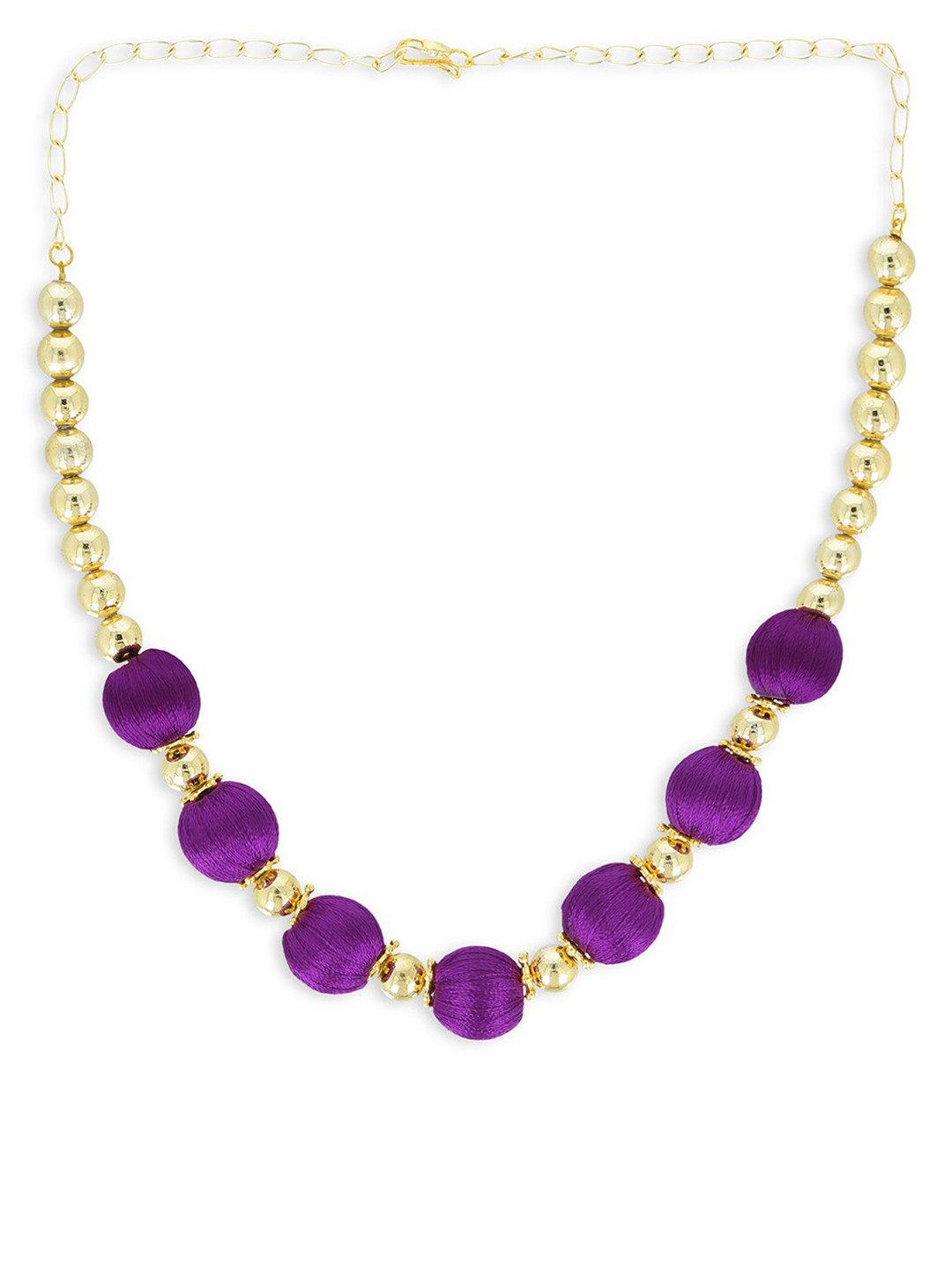 

AKSHARA Girls Gold-Plated & Purple Handcrafted Necklace