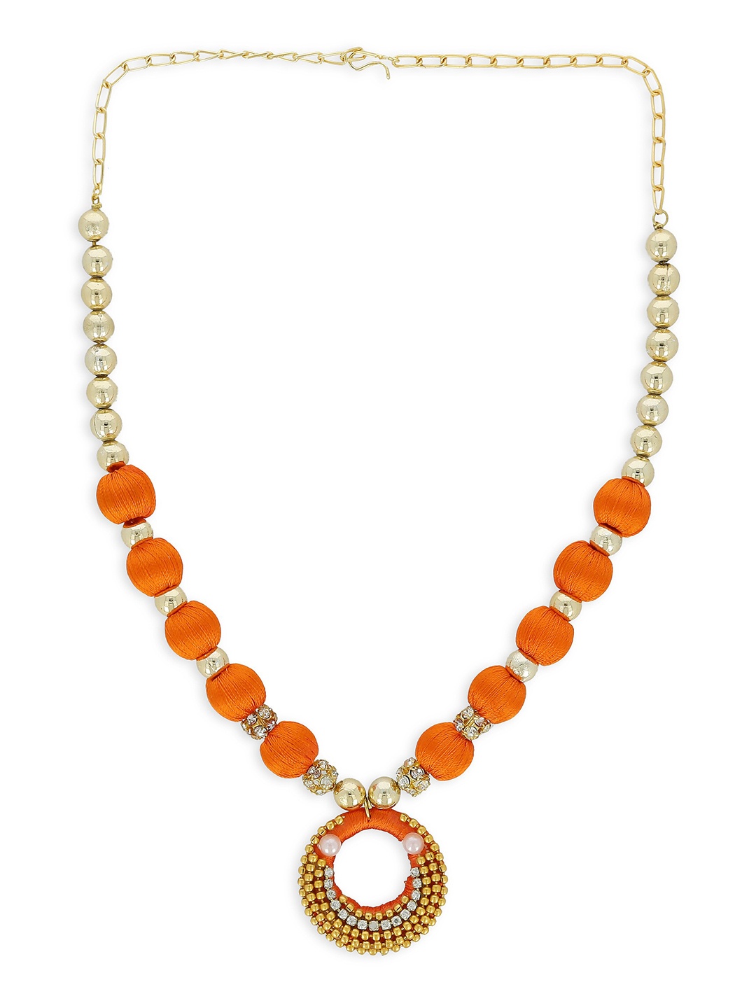 

AKSHARA Girls Gold-Plated & Orange Handcrafted Necklace
