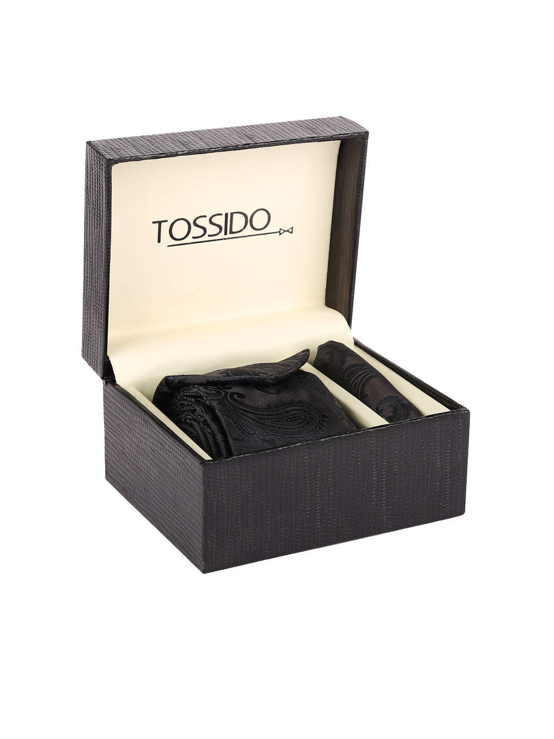 Tossido Men Black Self-Design Accessory Gift Set