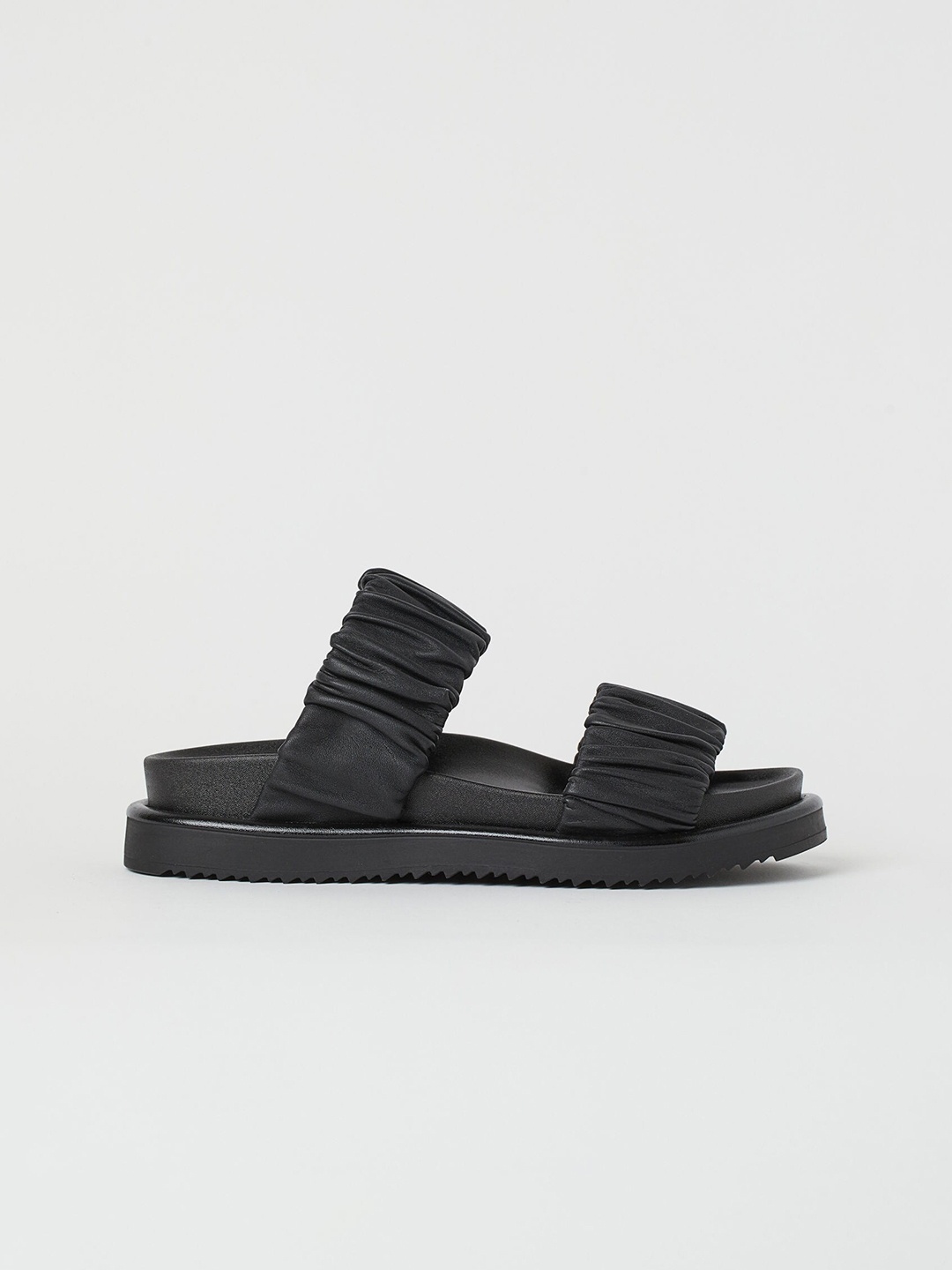 

H&M Women Black Leather Mules
