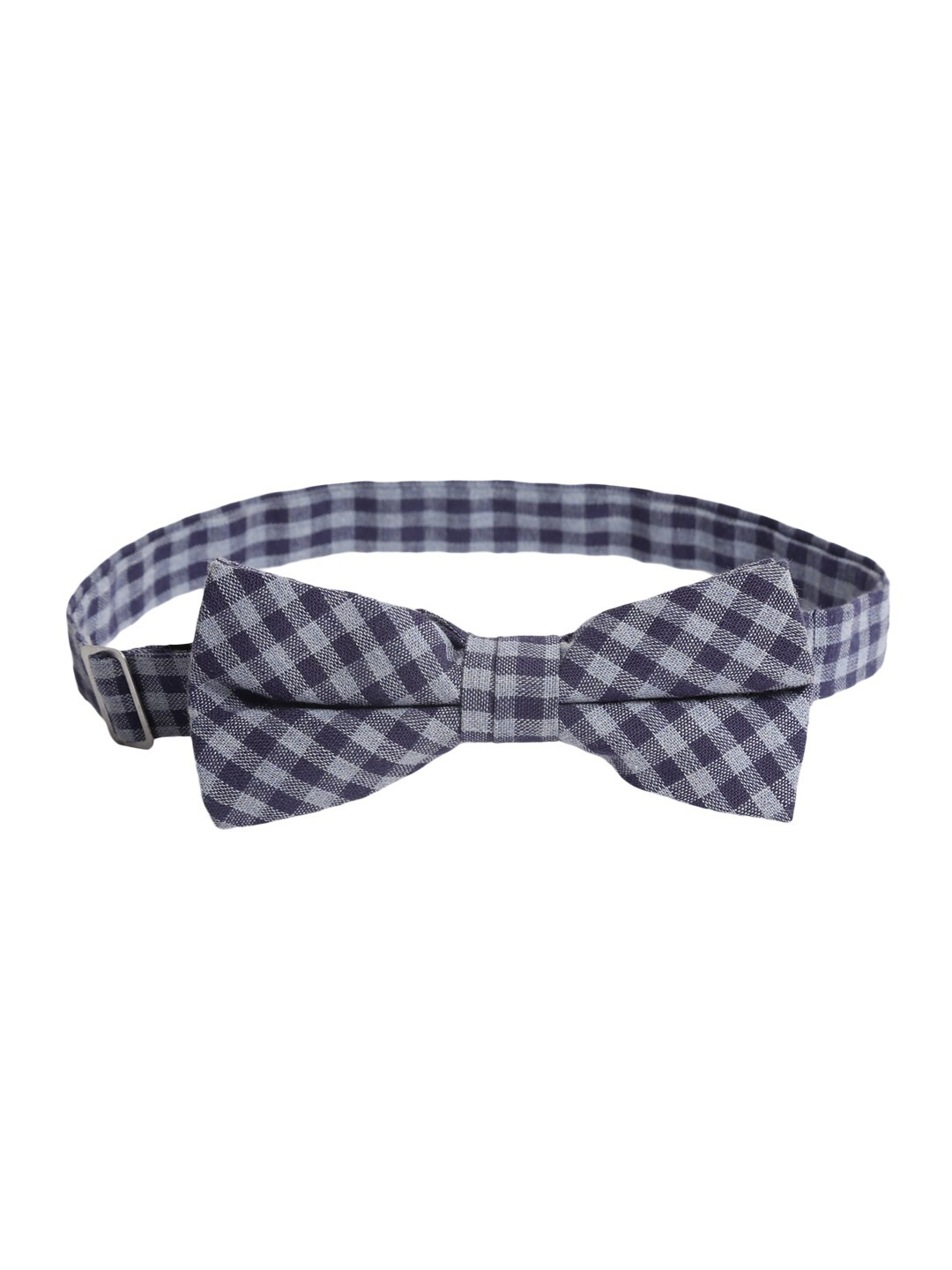 

Bruun & Stengade Grey & Navy Blue Checked Bow Tie
