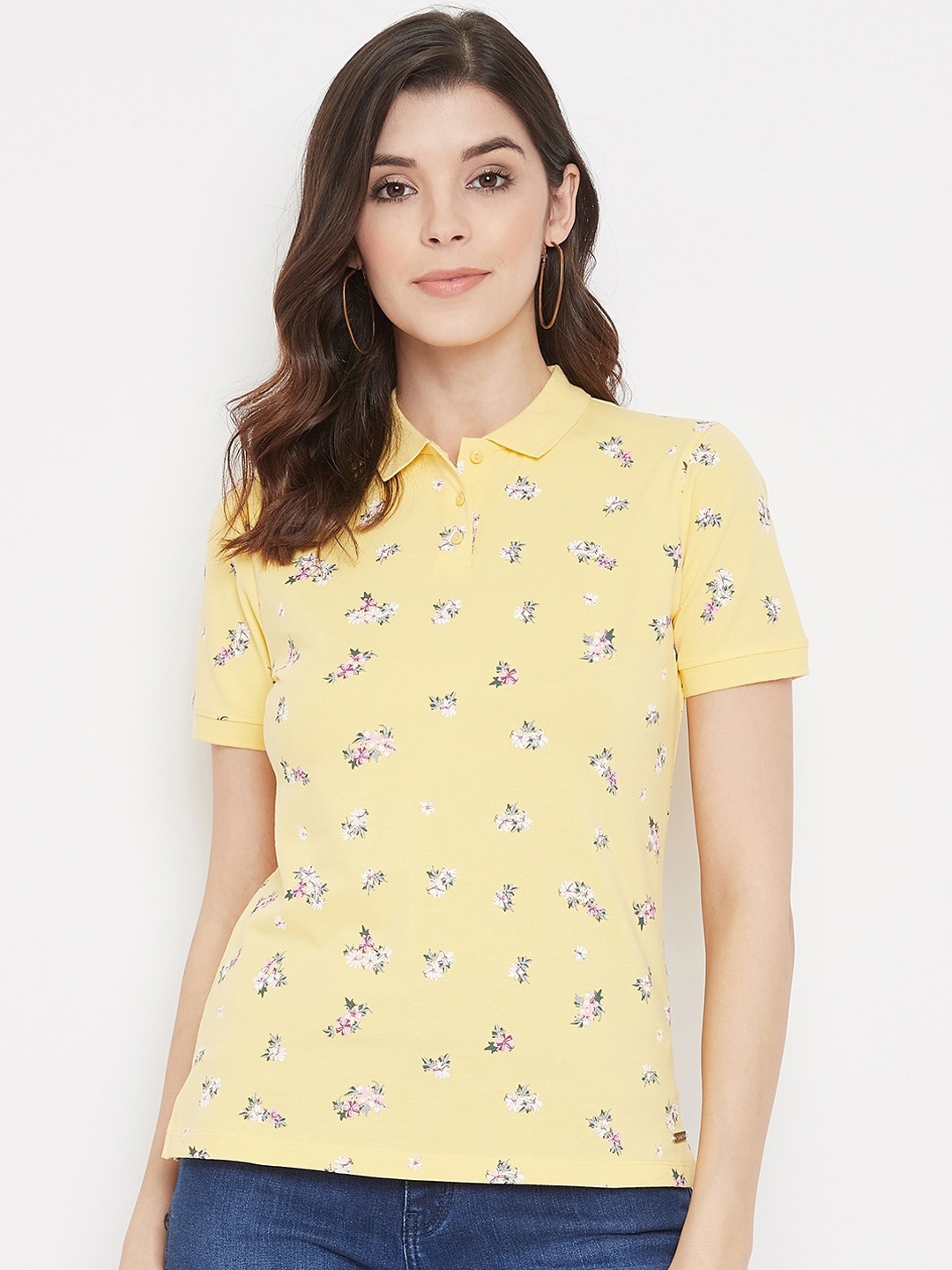 

Madame Yellow Floral Regular Top