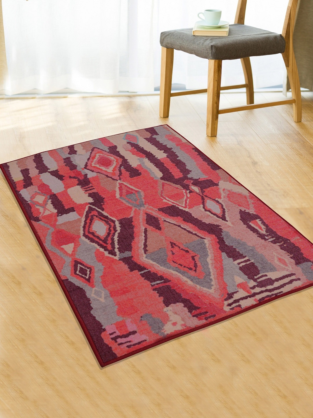 

RUGSMITH Pink & Grey Moroccan Patterned Anti Skid Casablanca Light Carpet