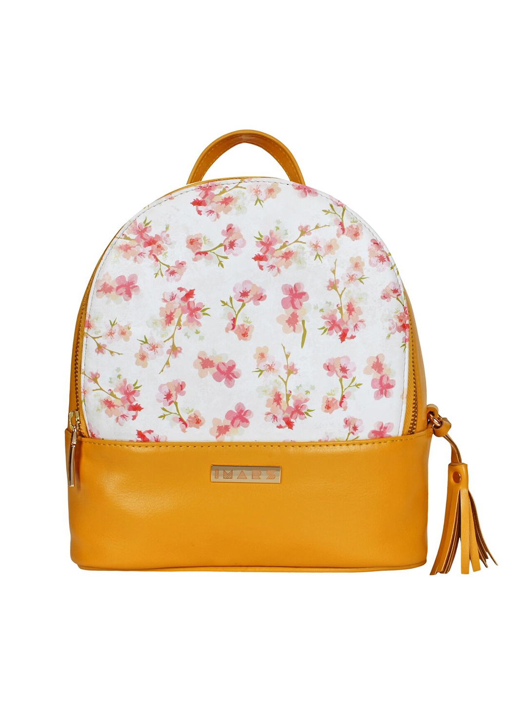 

IMARS Women Yellow & White Printed Backpack
