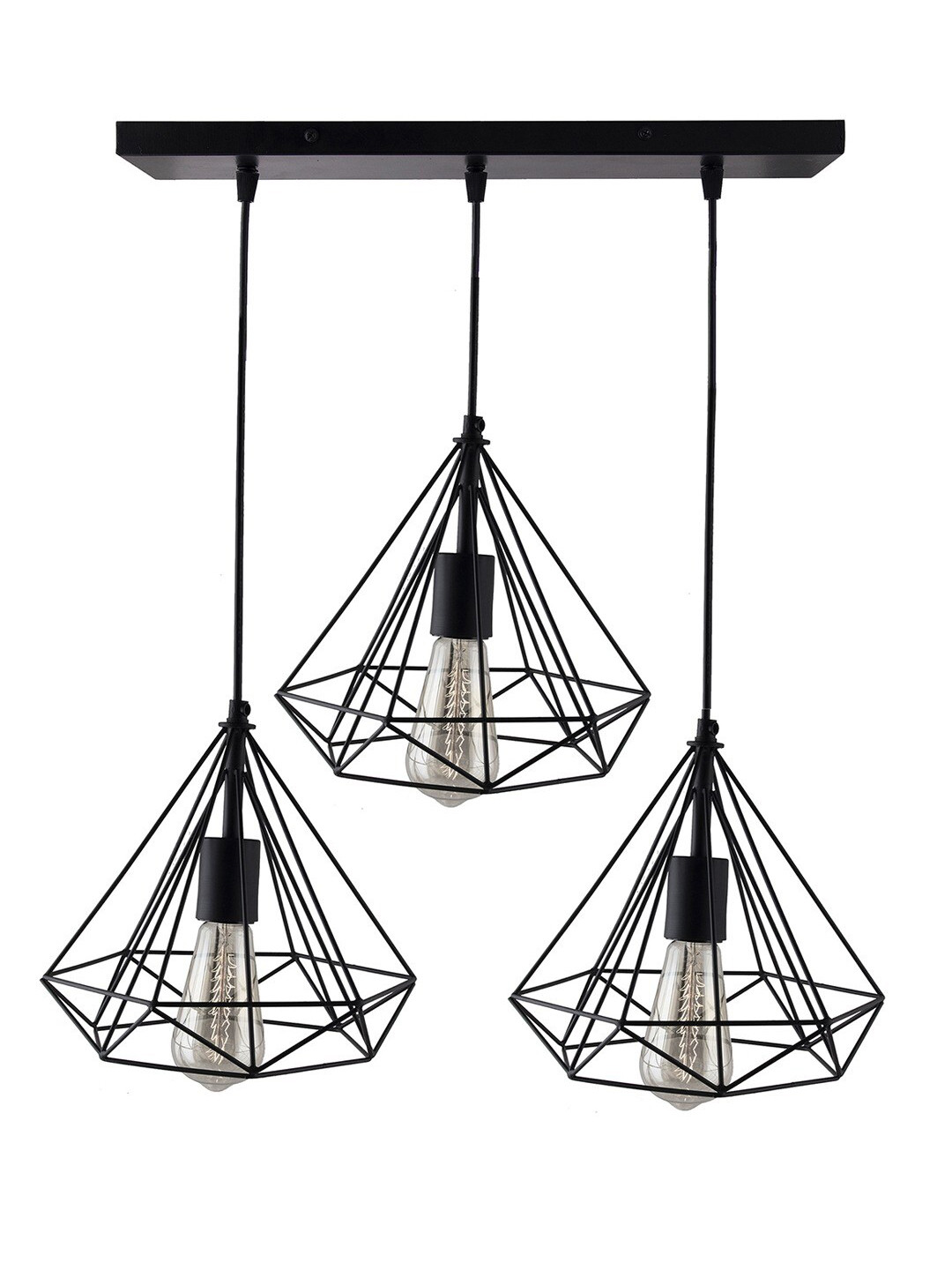 

MFD HOME FURNISHING Black & Transparent Self Design Quirky Cluster Light