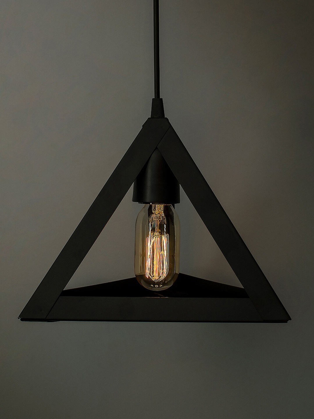 

MFD HOME FURNISHING Black & Gold-Toned Solid Quirky Hanging Lamp