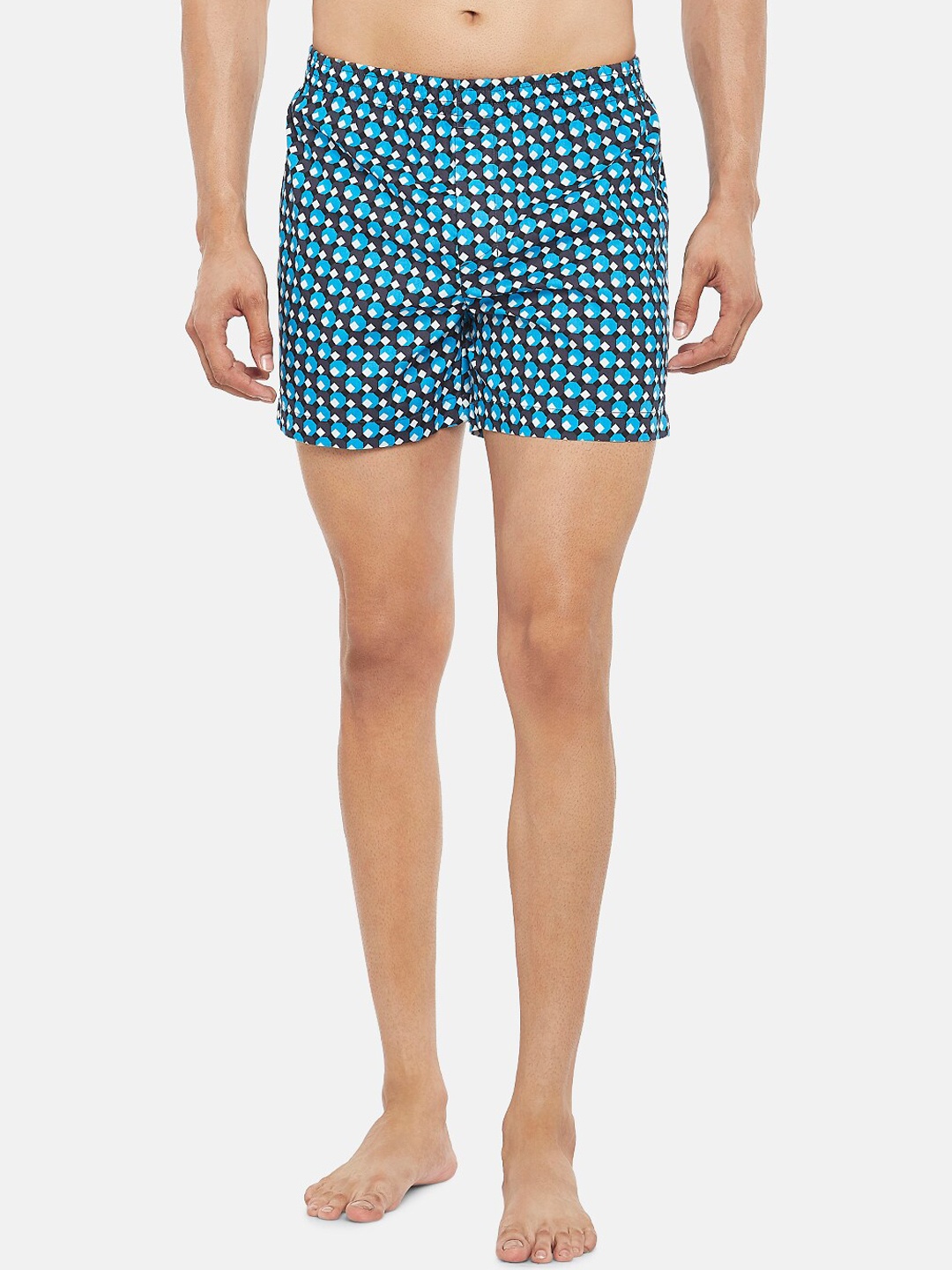 

People Men Blue & Grey Printed Pure Cotton Boxers 8905172518419