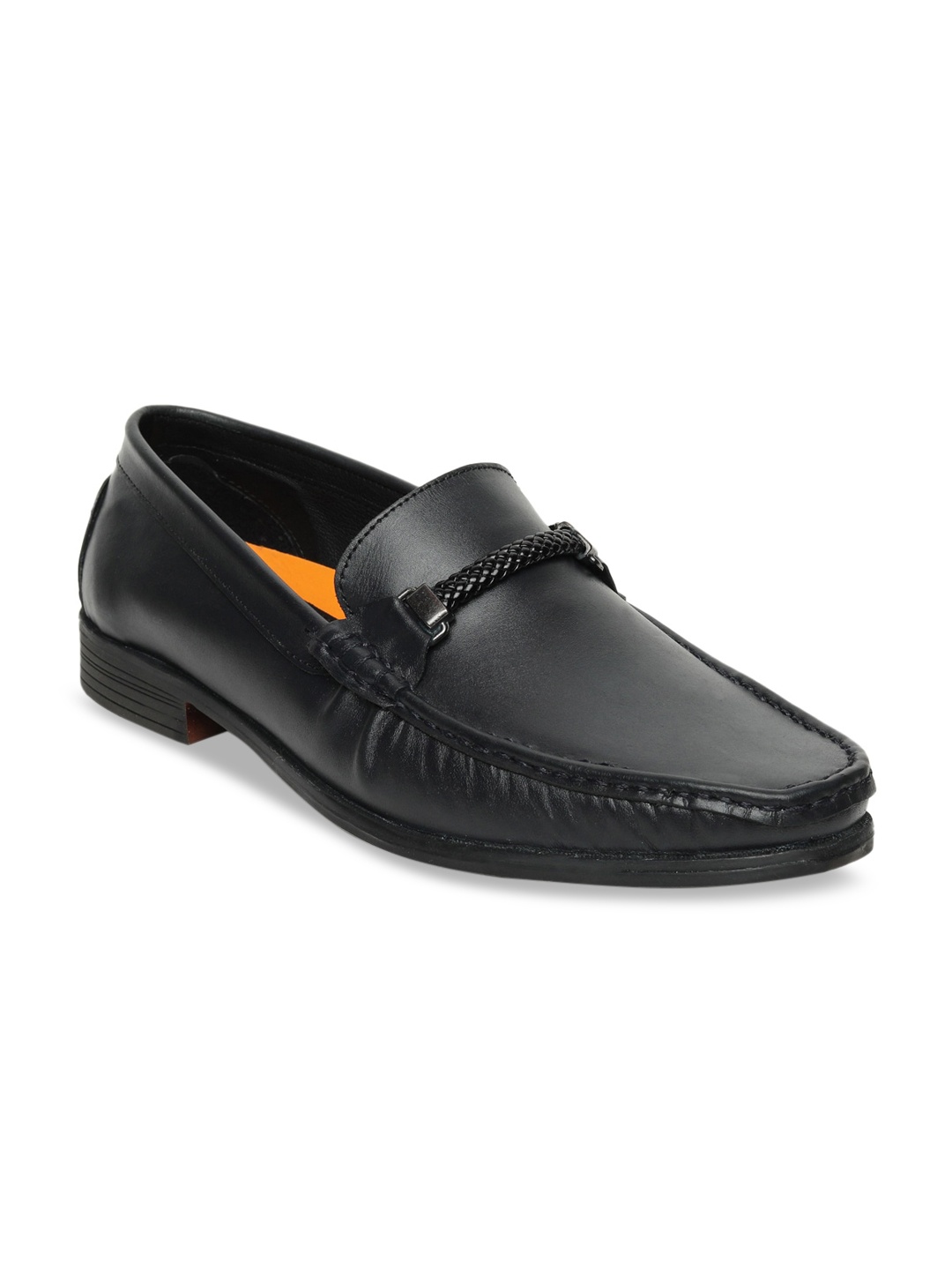 

LOUIS STITCH Men Black Solid Leather Loafers