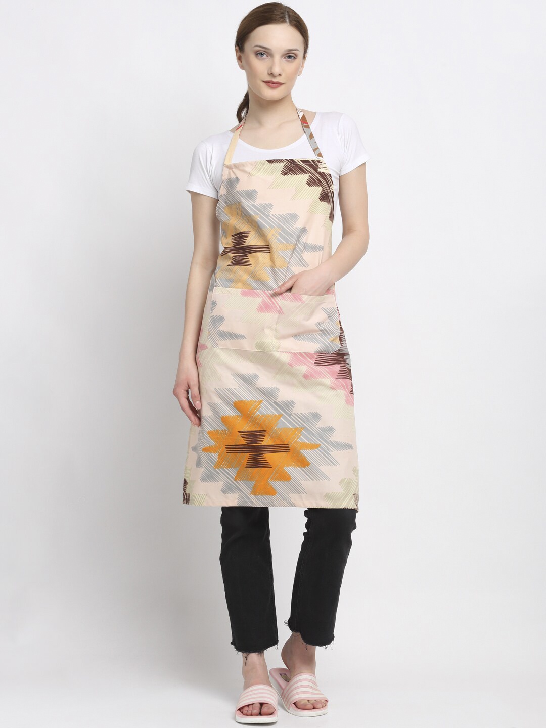 

KLOTTHE Pink & Orange Printed 210 TC Apron