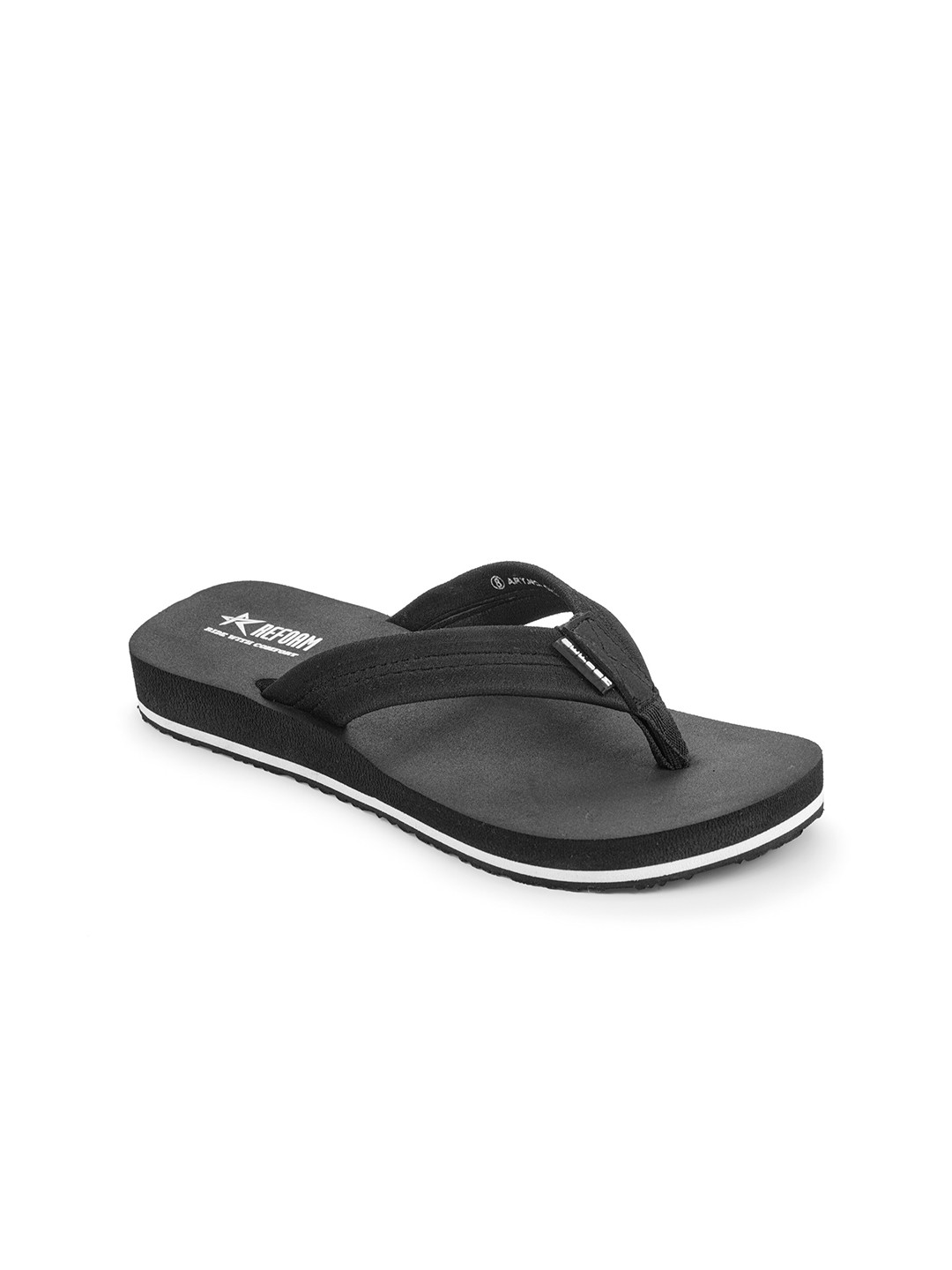 

REFOAM Men Black Solid Thong Flip Flops