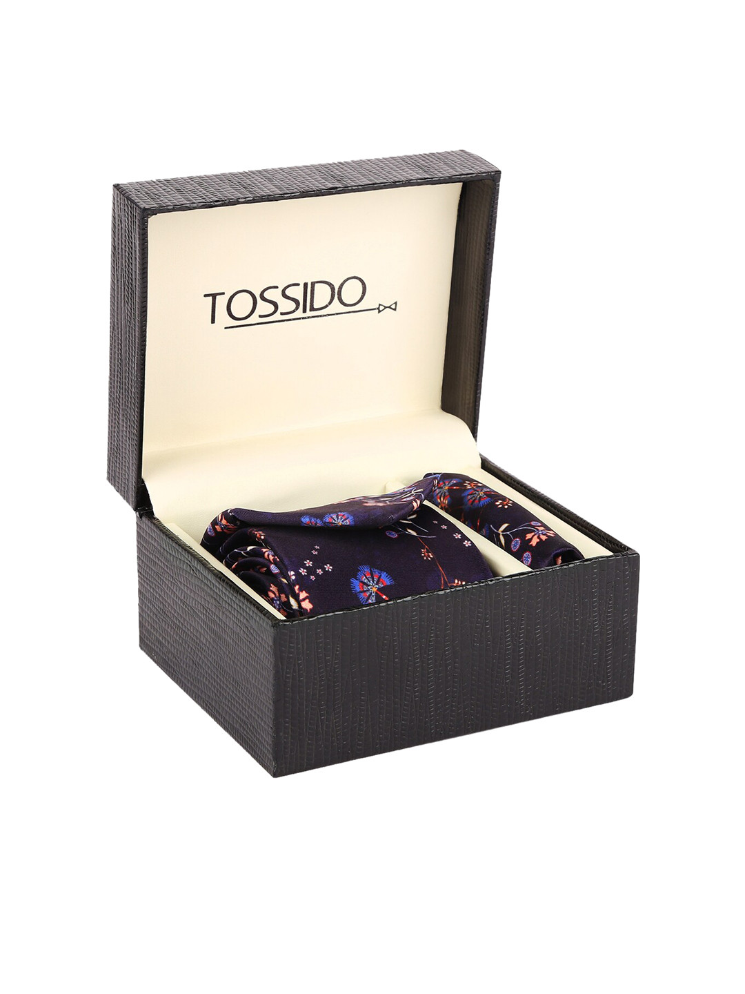 

Tossido Men Purple Printed Necktie & Pocket Square Accessory Gift Set