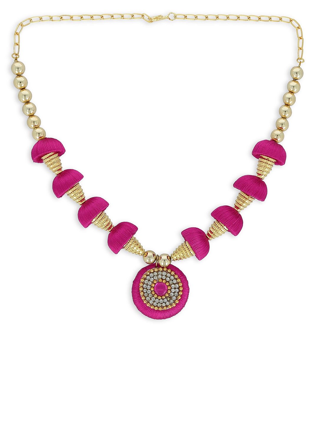 

AKSHARA Girls Gold-Plated & Pink Handcrafted Necklace