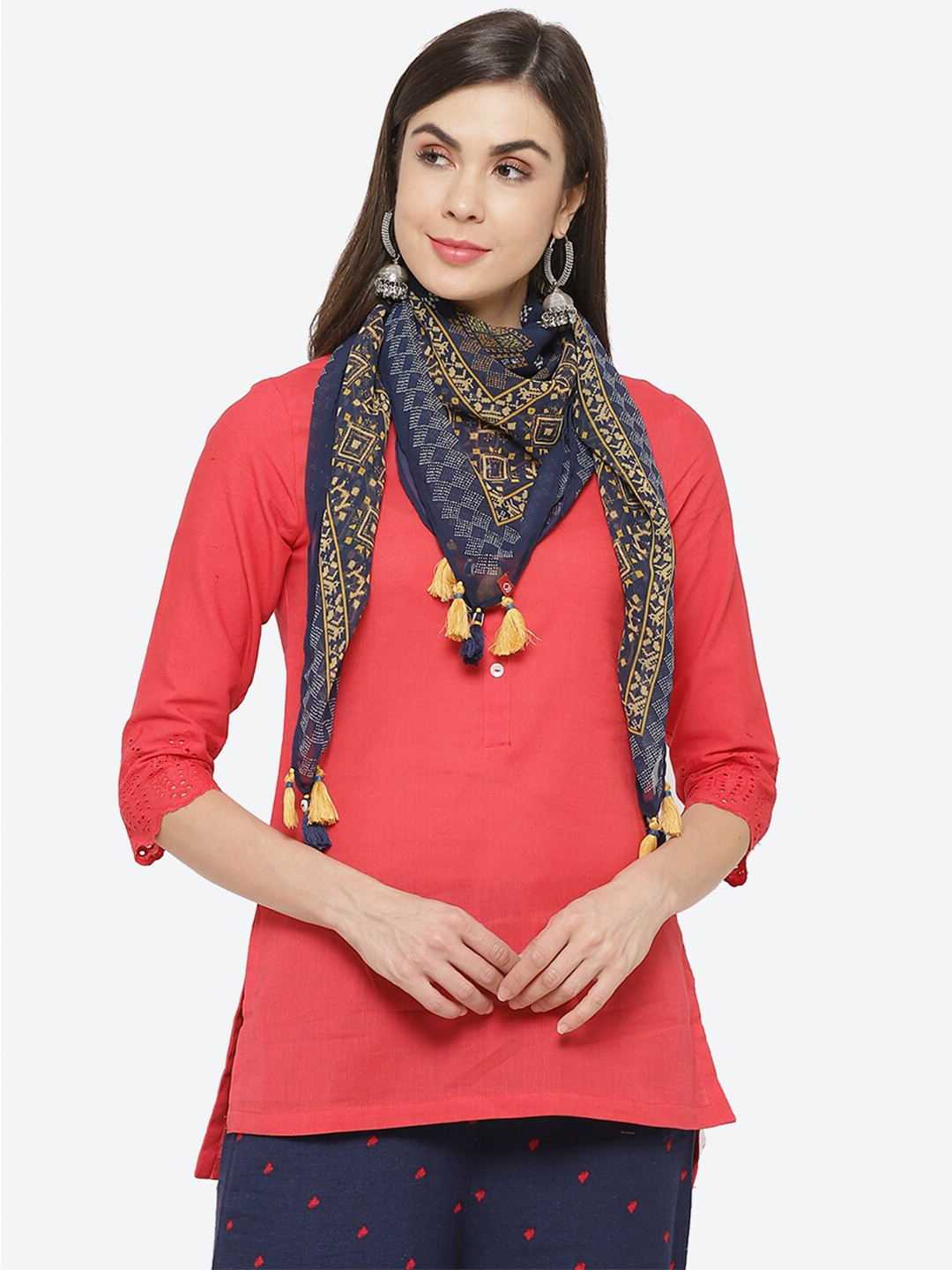 

Biba Women Blue & Beige Printed Scarf