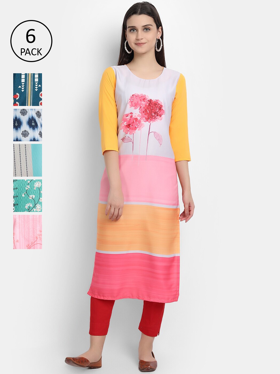 

Ethnic basket Women Multicoloured Ethnic Motifs Embroidered Crepe Kurta, Multi