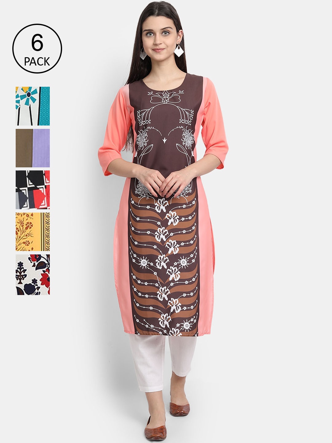 

Ethnic basket Women Multicoloured Floral Printed Crepe Kurta, Multi