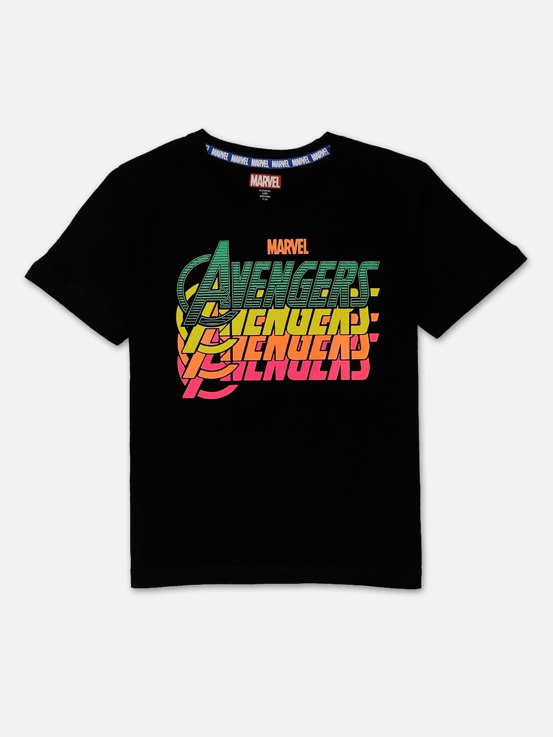 

Kids Ville Boys Black & Green Avengers Printed Round Neck Cotton T-shirt
