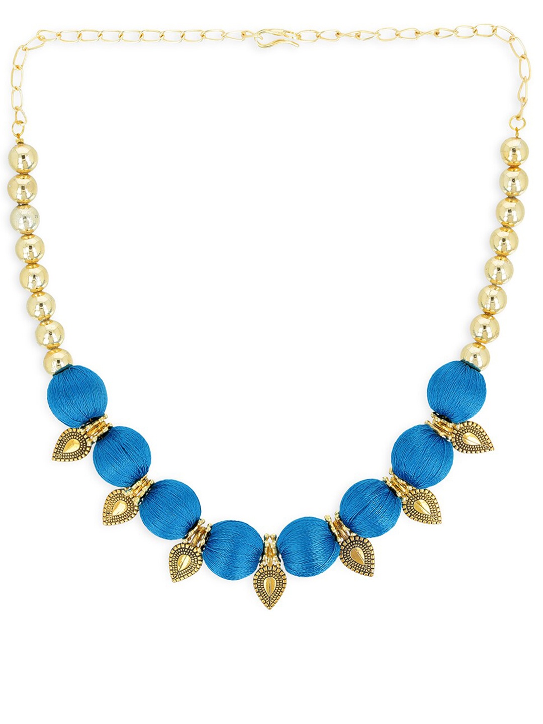 

AKSHARA Girls Gold-Toned & Blue Alloy Gold-Plated Handcrafted Necklace