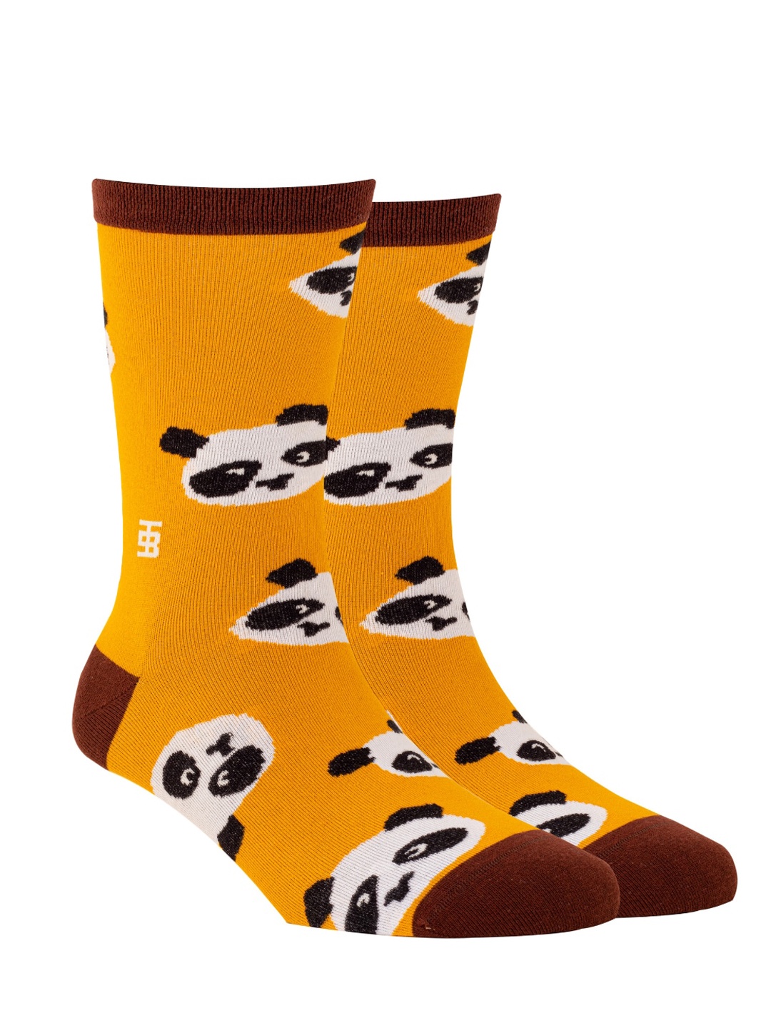 

SockSoho Men Yellow & Black Kungfu Panda Patterned Anti-Bacterial Calf-Length Socks