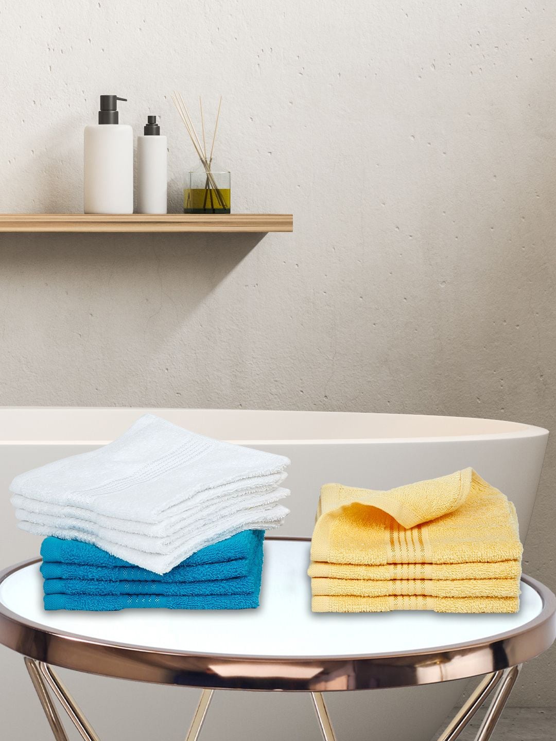 

KOPA Set of 12 380 GSM Cotton Face Towels, Multi