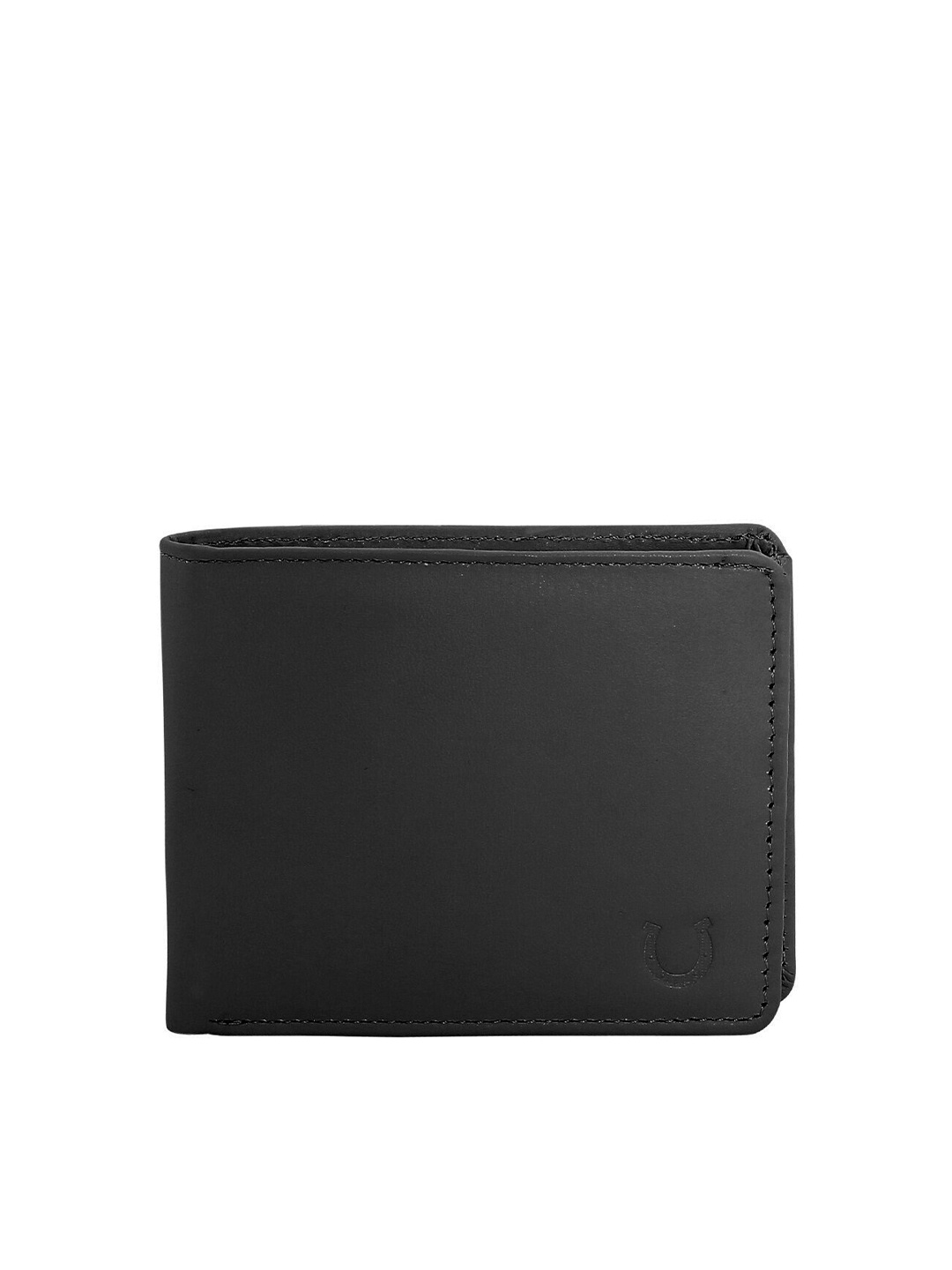 

Blacksmith Men Black Solid Two Fold Wallet