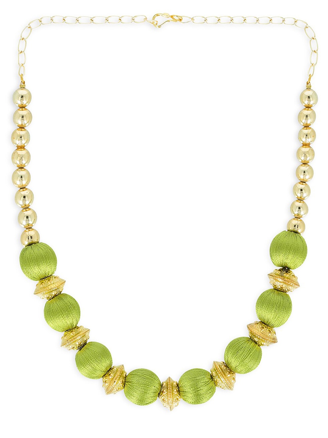 

AKSHARA Girls Gold-Plated & Green Handcrafted Necklace