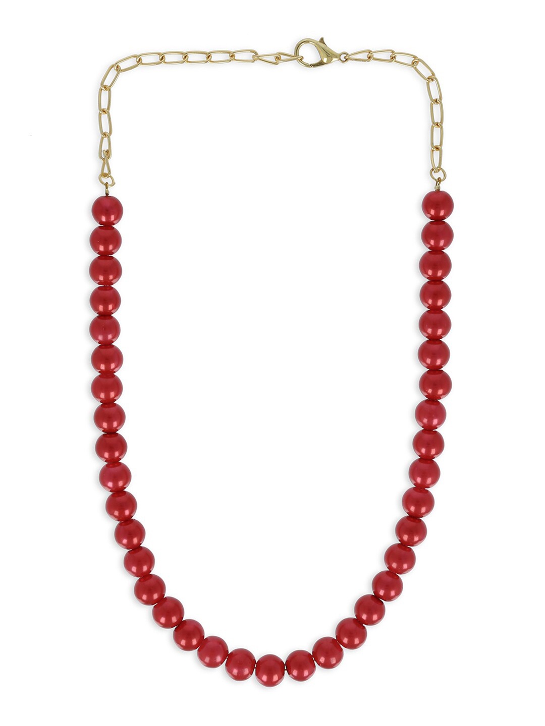

AKSHARA Girls Gold-Toned & Red Alloy Gold-Plated Handcrafted Necklace