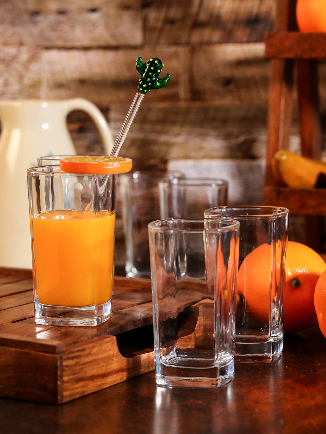 

GOODHOMES Set Of 6 Transparent Solid Glass Tumblers
