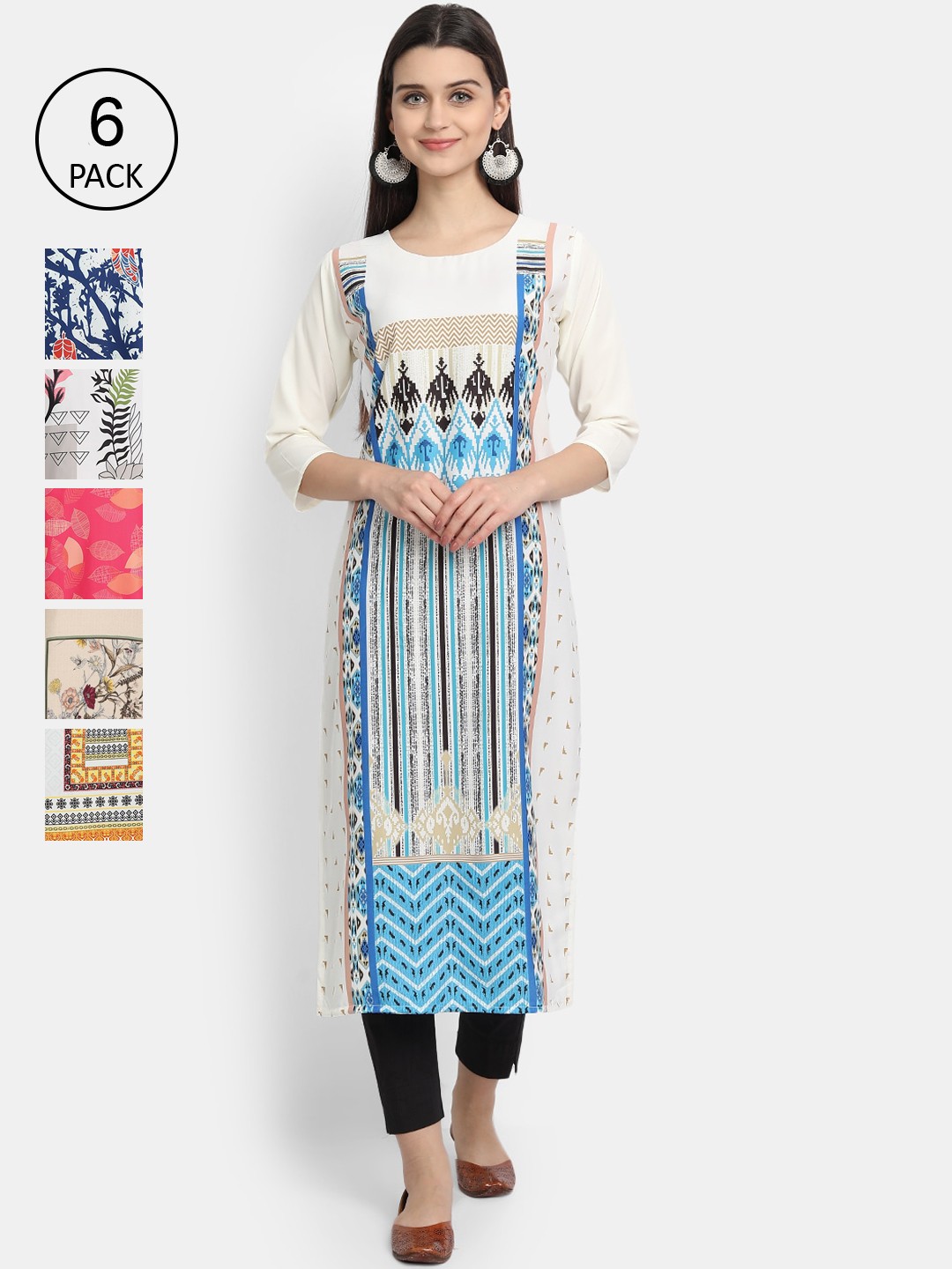 

Ethnic basket Women Multicoloured Printed Crepe Kurta, Multi