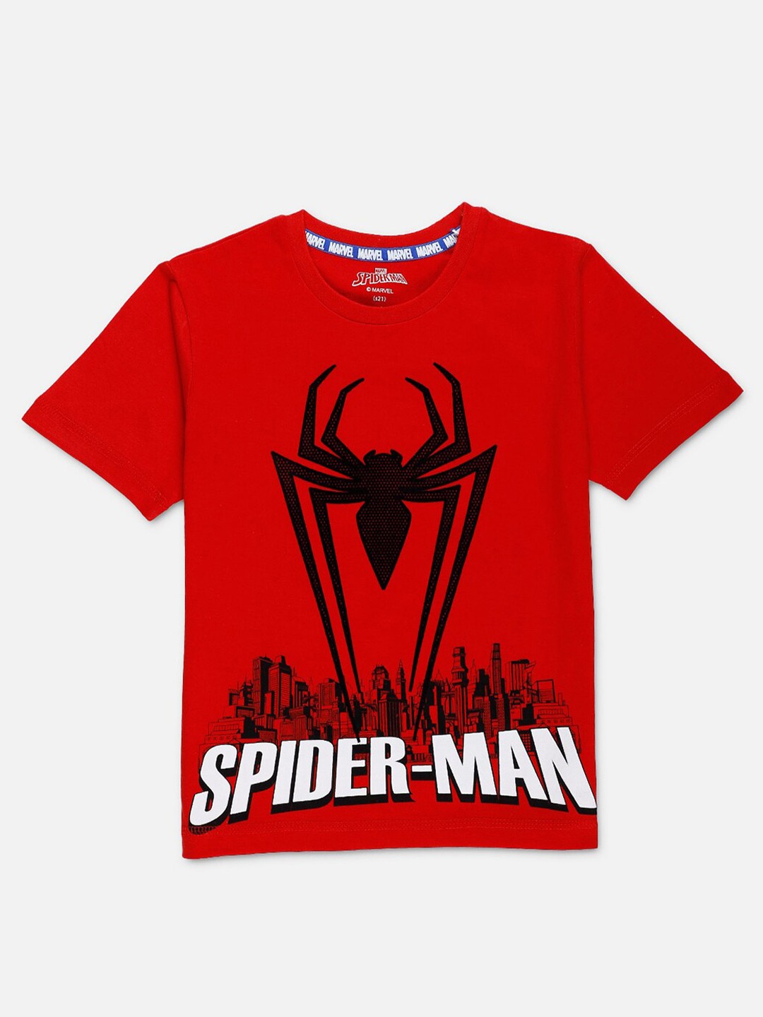 

Kids Ville Boys Red & Black Spiderman Print Cotton T-shirt