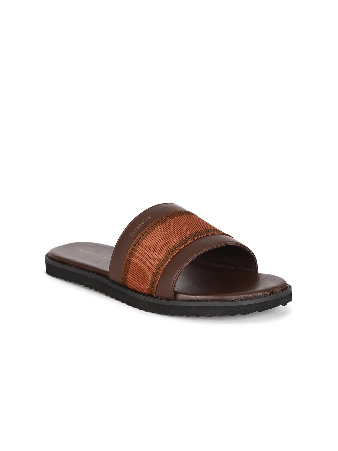 Van Heusen Men Brown Leather Comfort Sandals