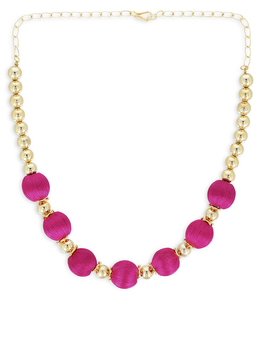 

AKSHARA Girls Gold-Plated & Pink Handcrafted Necklace