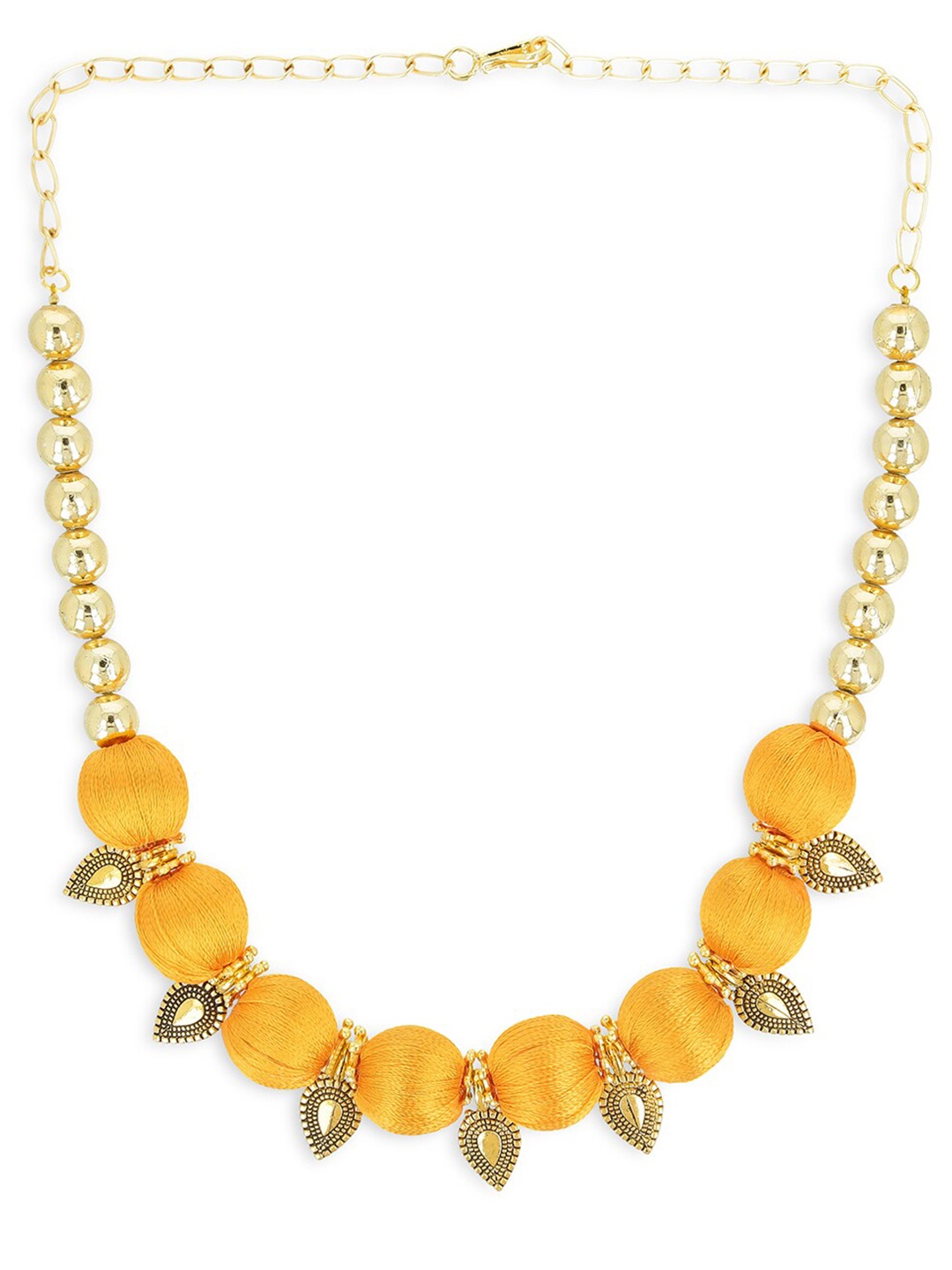 

AKSHARA Girls Gold-Toned & Yellow Alloy Gold-Plated Handcrafted Necklace