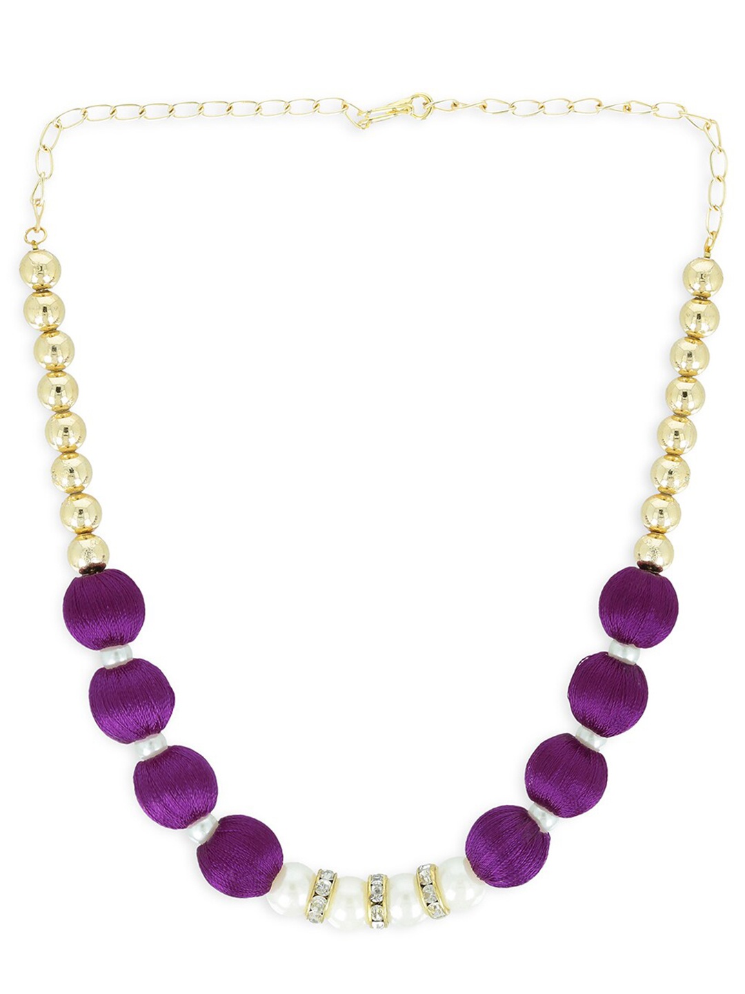 

AKSHARA Girls Gold-Toned & Purple Alloy Gold-Plated Handcrafted Necklace