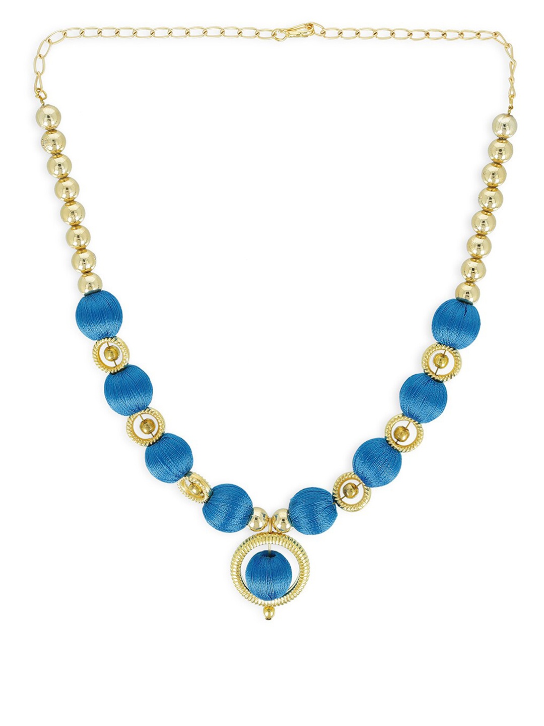 

AKSHARA Girls Gold-Plated & Blue Handcrafted Necklace