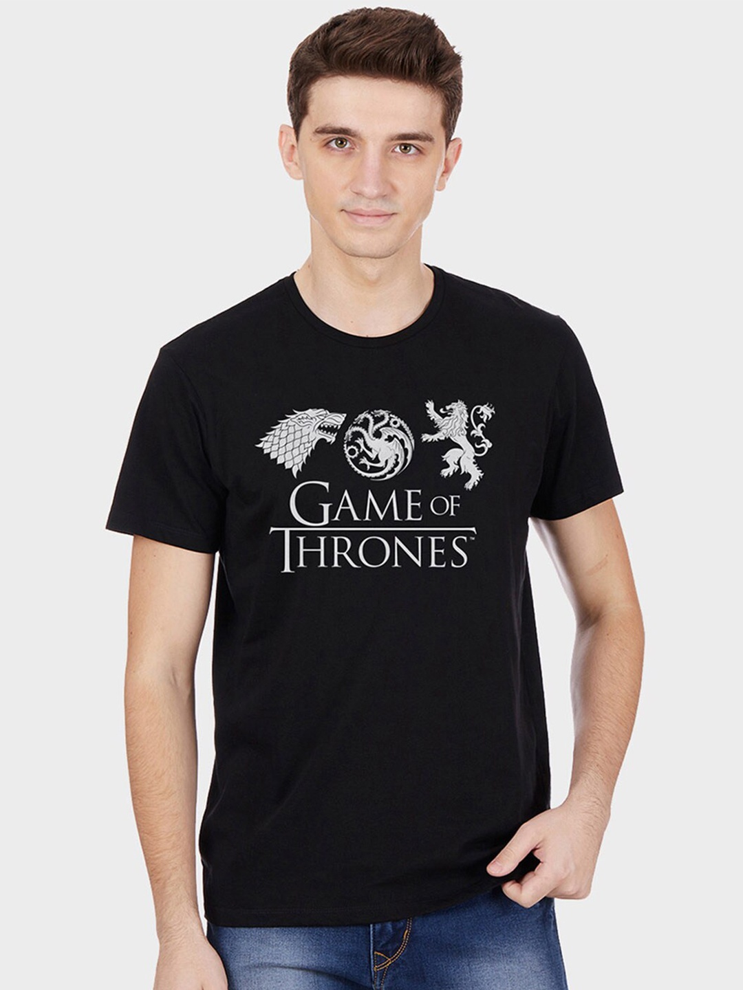 

Free Authority Men Black Game Of Thrones Printed T-shirt