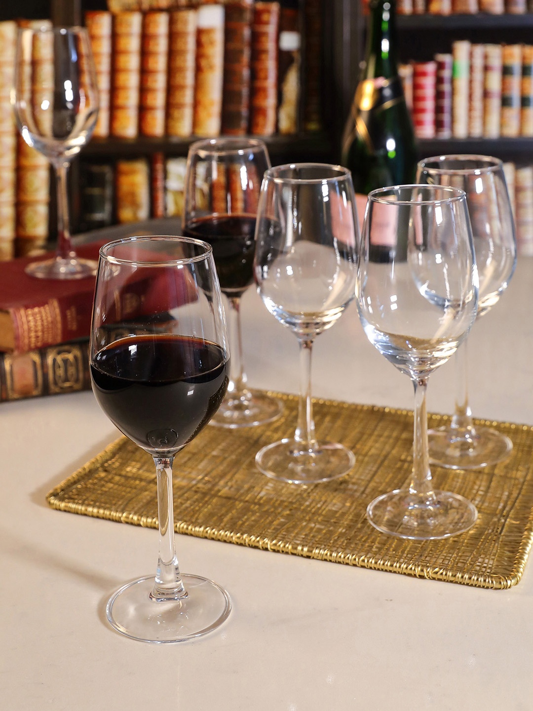 

GOODHOMES Set Of 6 Transparent Solid Wine Glasses