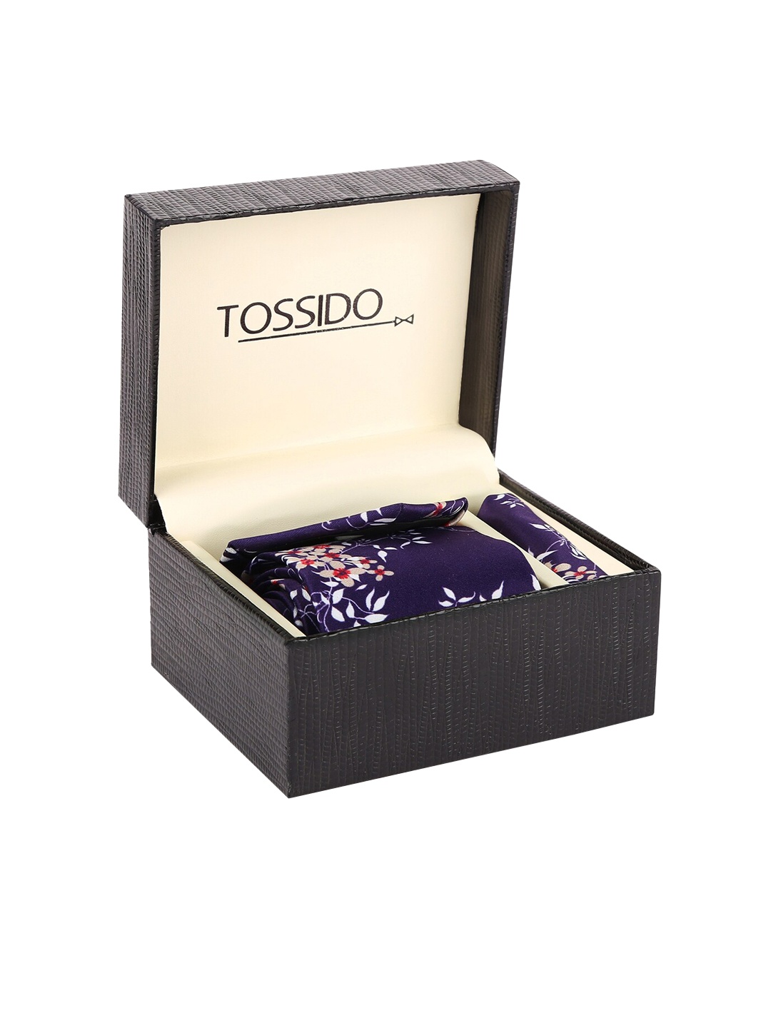 Tossido Men Purple & White Floral Printed Accessory Gift Set