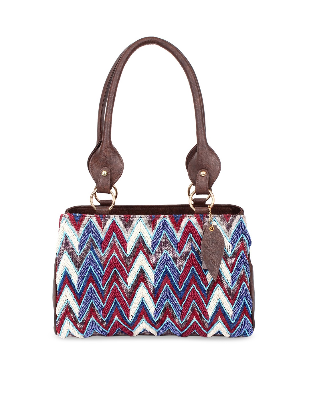 Spice Art Brown & Blue Embellished Shoulder Bag