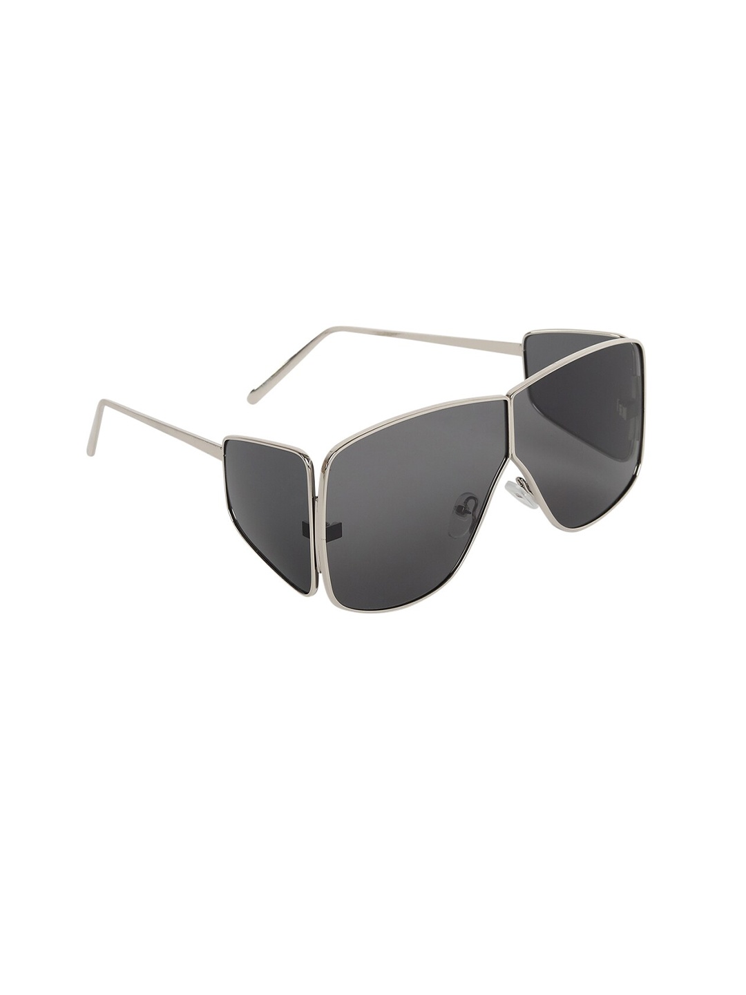 

CRIBA Unisex Black Shield Sunglasses with UV Protected Lens BLACK_BADSHAH_01