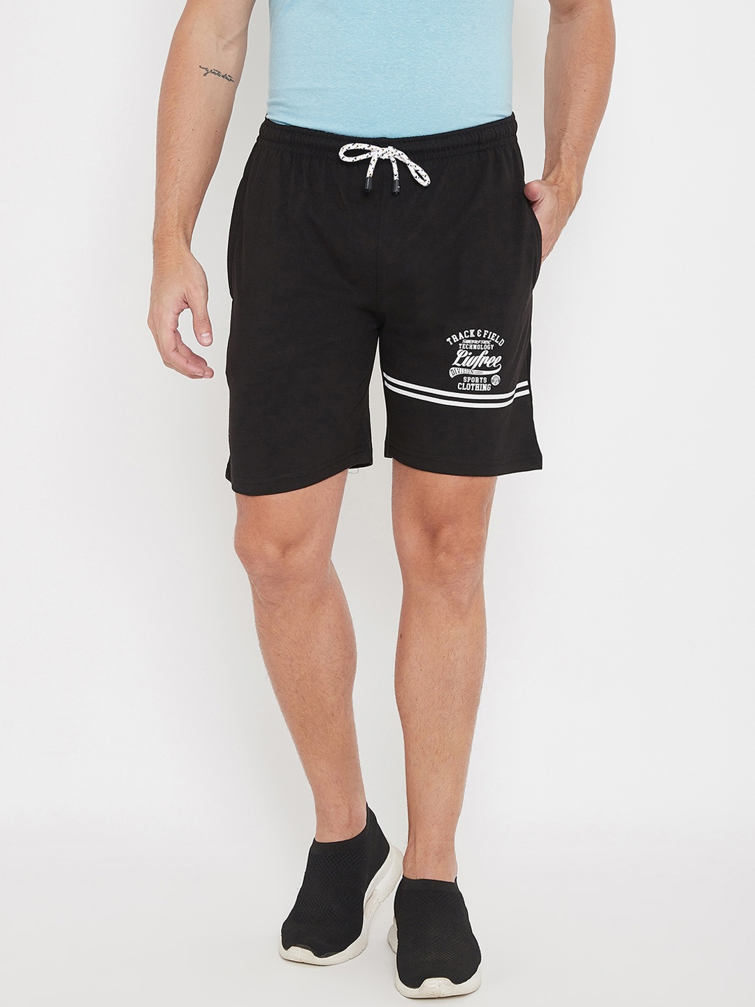 

NEVA Men Black Mid-Rise Sports Shorts