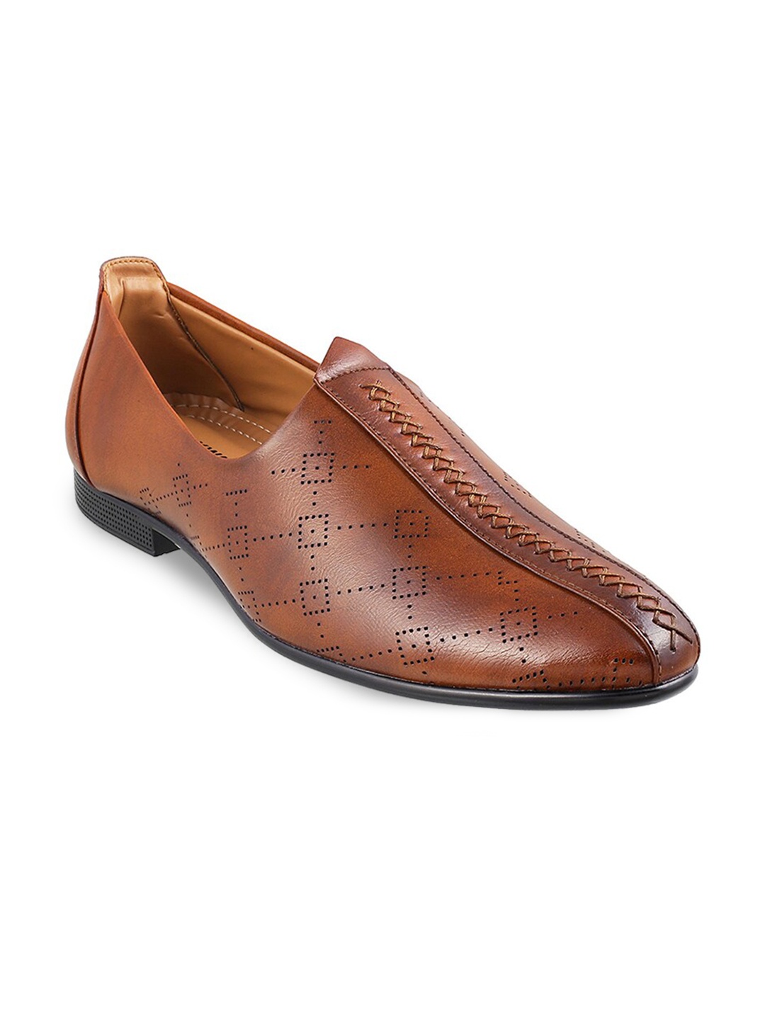 

WALKWAY by Metro Men Brown Perforations Slip-On Sneakers