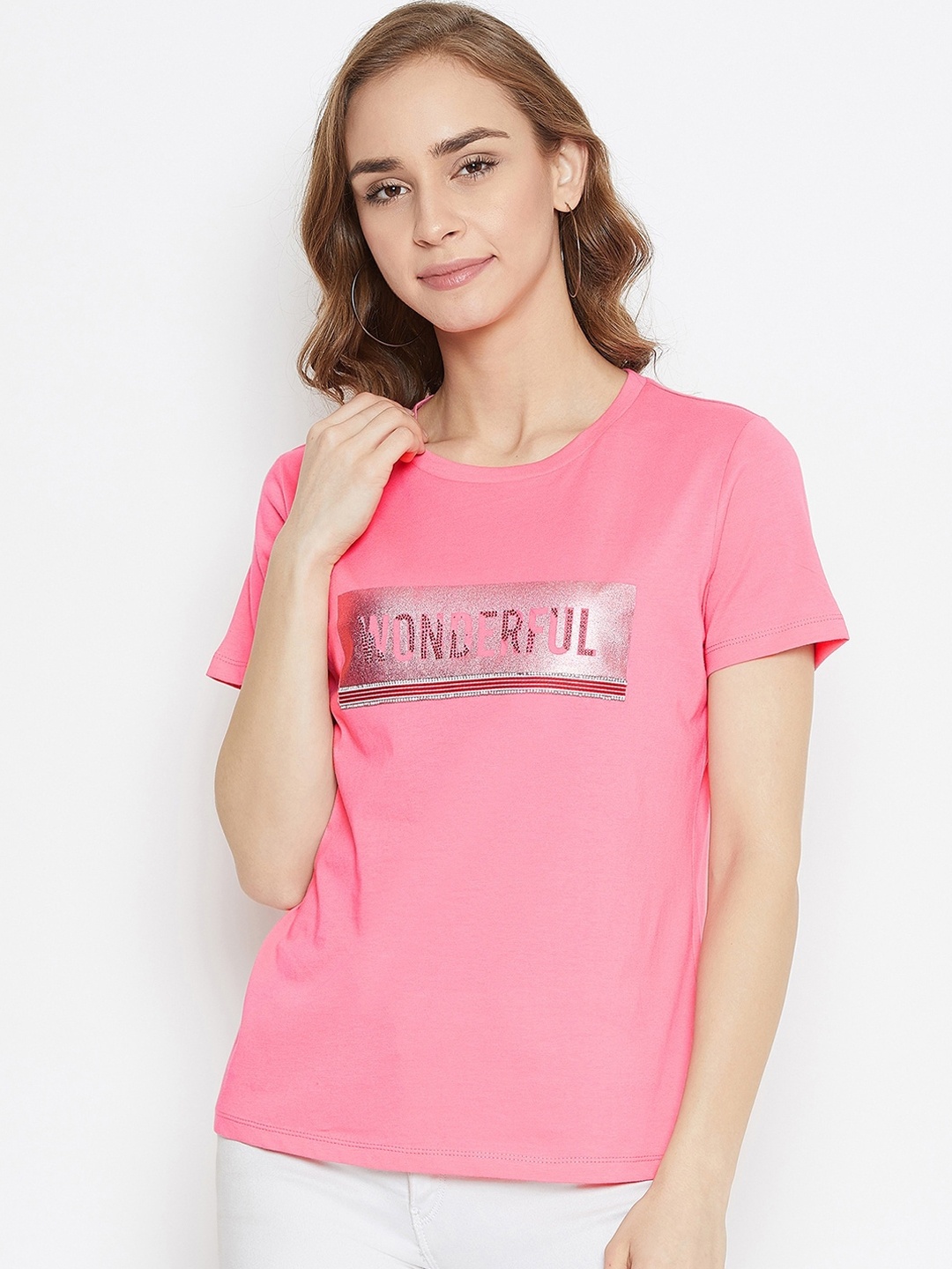 

Madame Pink Printed Regular Top