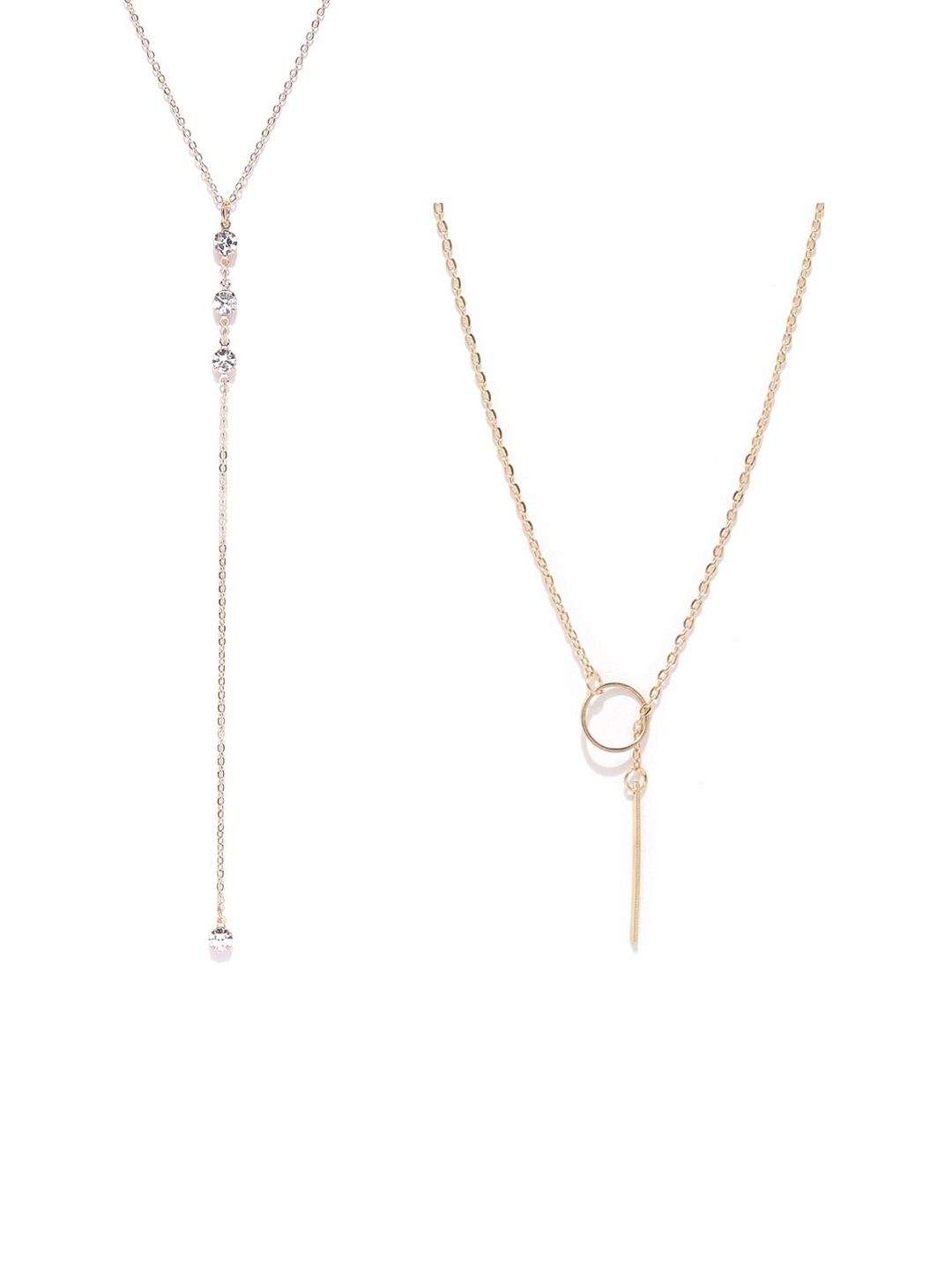 

OOMPH Women Set of 2 Gold-Toned Alloy Necklace