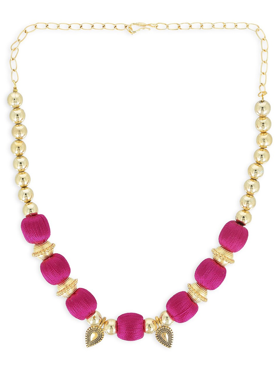 

AKSHARA Girls Gold-Plated & Pink Handcrafted Necklace
