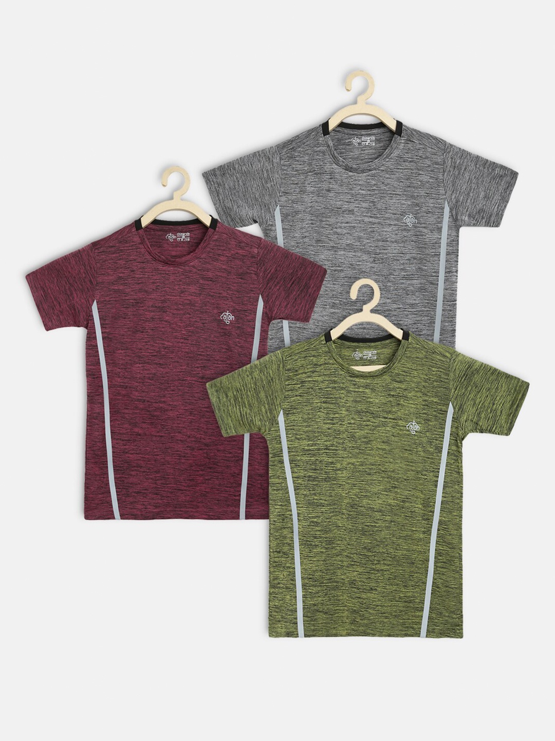 

CHIMPRALA Boys Pack Of 3 Solid T-shirts, Maroon