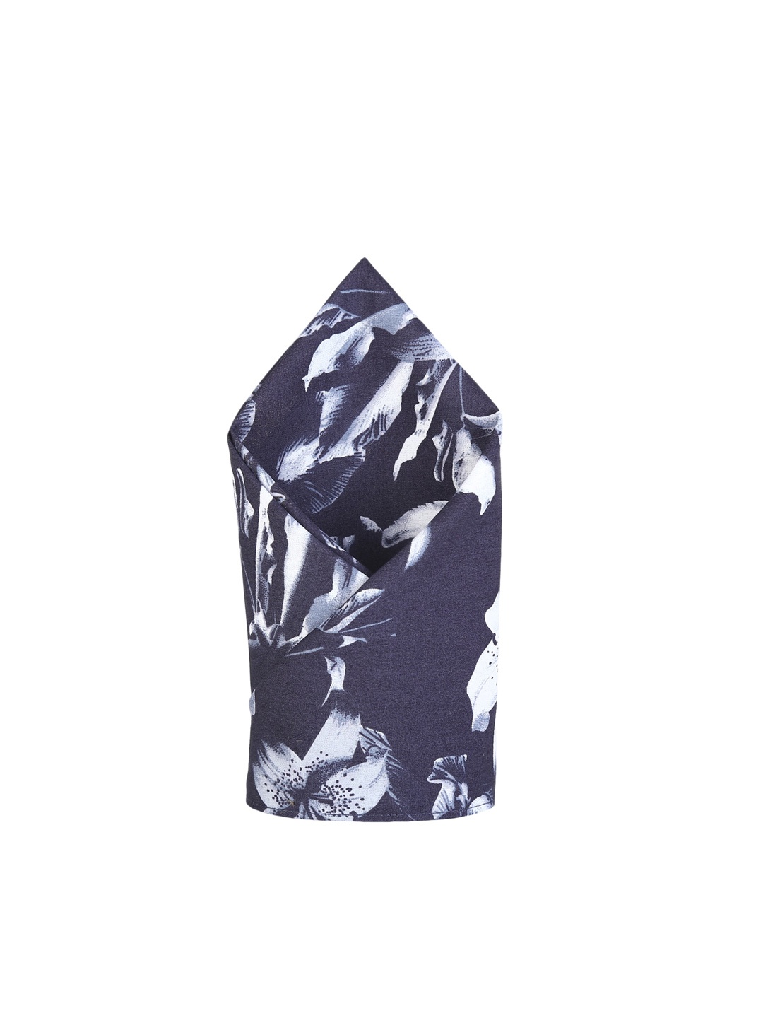 

Bruun & Stengade Men Navy Blue & White Printed Cotton Pocket Square