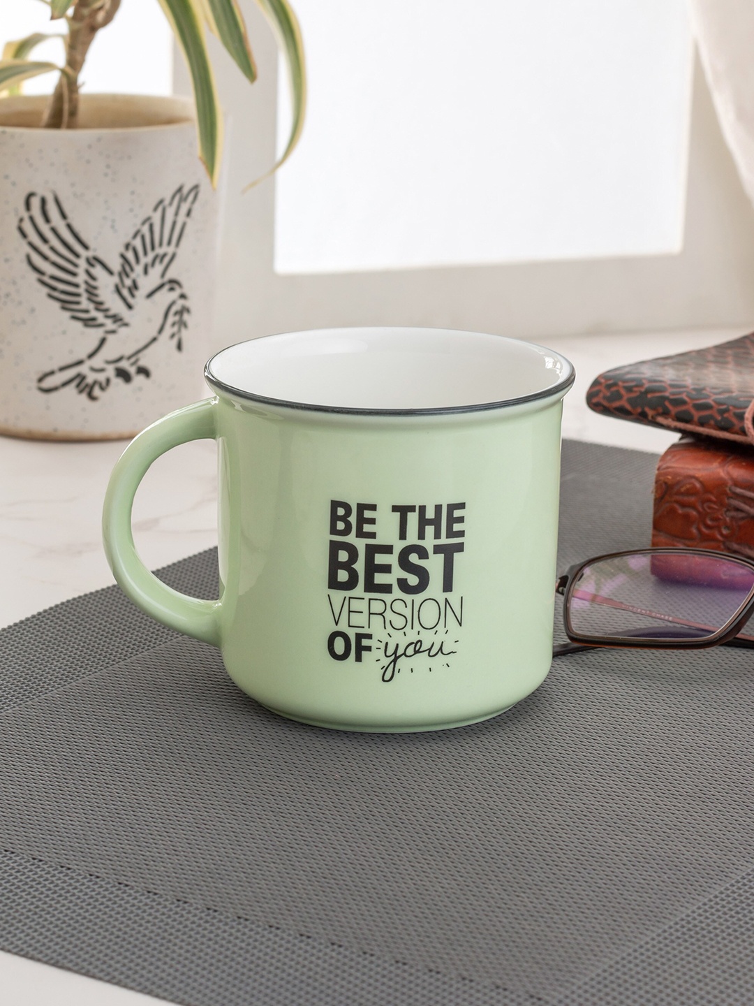 

JCPL Unisex Multi Printed Ceramic Milk/Coffee, Green