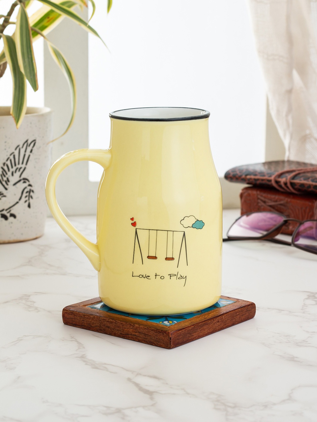 

JCPL Yellow & BlackPrinted Ceramic Mugs